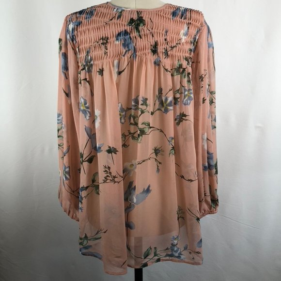 Joie Kanni 100% Silk Smocked Floral Print Blouse - Picture 3 of 8